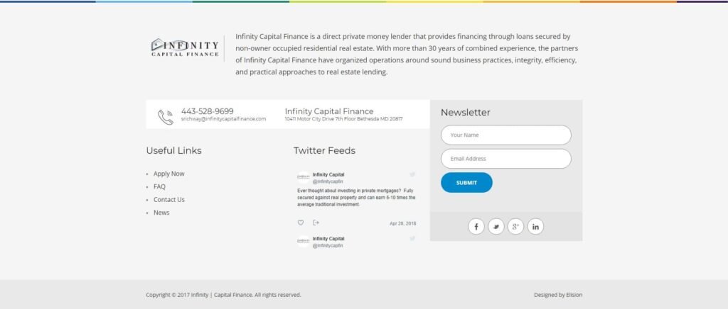 Infinity Capital Finance - Potfolio Footer