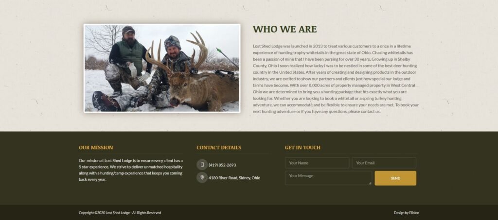 Lost Shed Lodge - Portfolio Footer