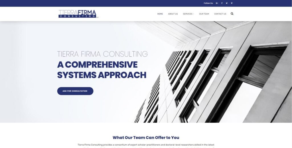 Tierra Firma Consulting - Portfolio Main